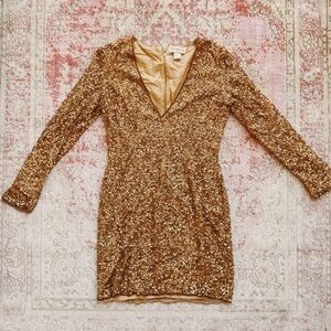 Hugo Buscati, 1984 Woman’s Sequin Yellow Dress